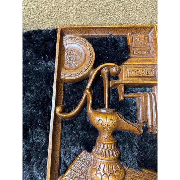 Vintage  TURNER mfg. Wall Art Of Water Pump & Barrel Scene  Rustic Country Home - Picture 4 of 12